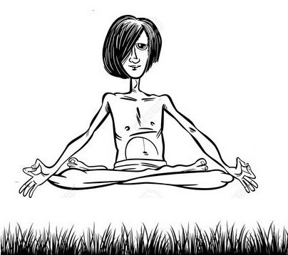 meditant en lévitation